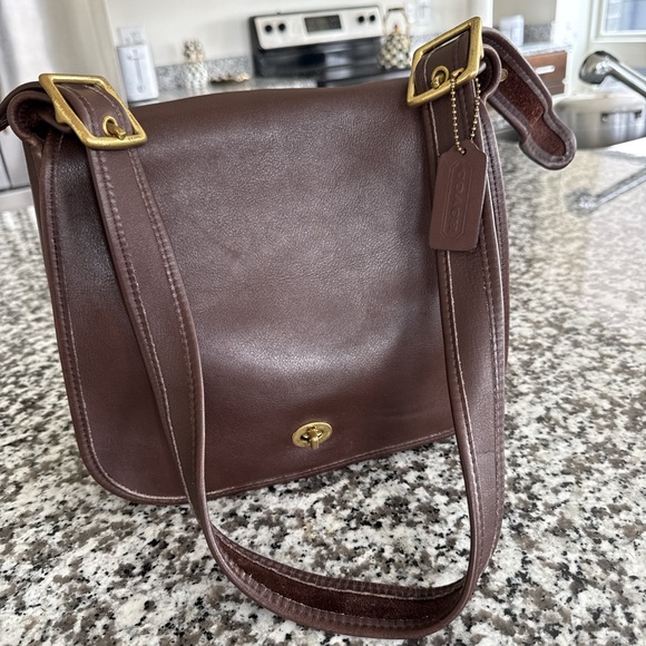 Coach Dark Brown Leather Messenger Bag,All Products : American Fashion Style Bags On Sale